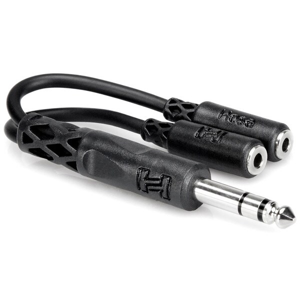 Main product image for Hosa YMP-234 1/4" Male TRS to Dual 3.5mm Female TRS Y-Cable241-9062